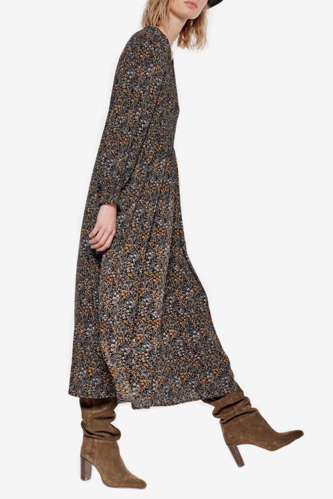 Long floral Peak dress