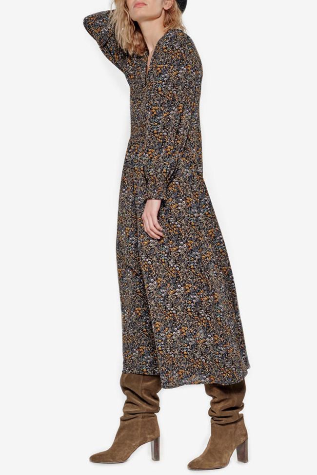 Long floral Peak dress