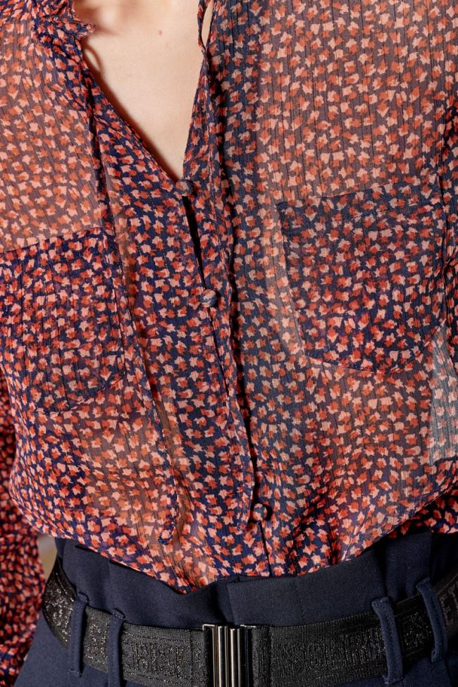 Pink and blue patterned Ribble blouse