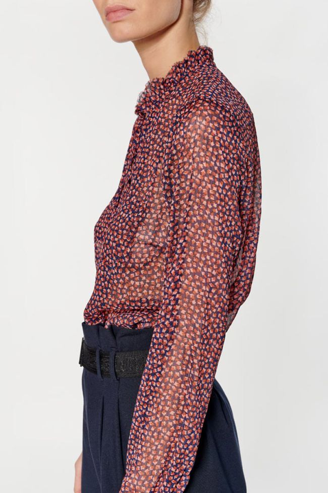 Pink and blue patterned Ribble blouse