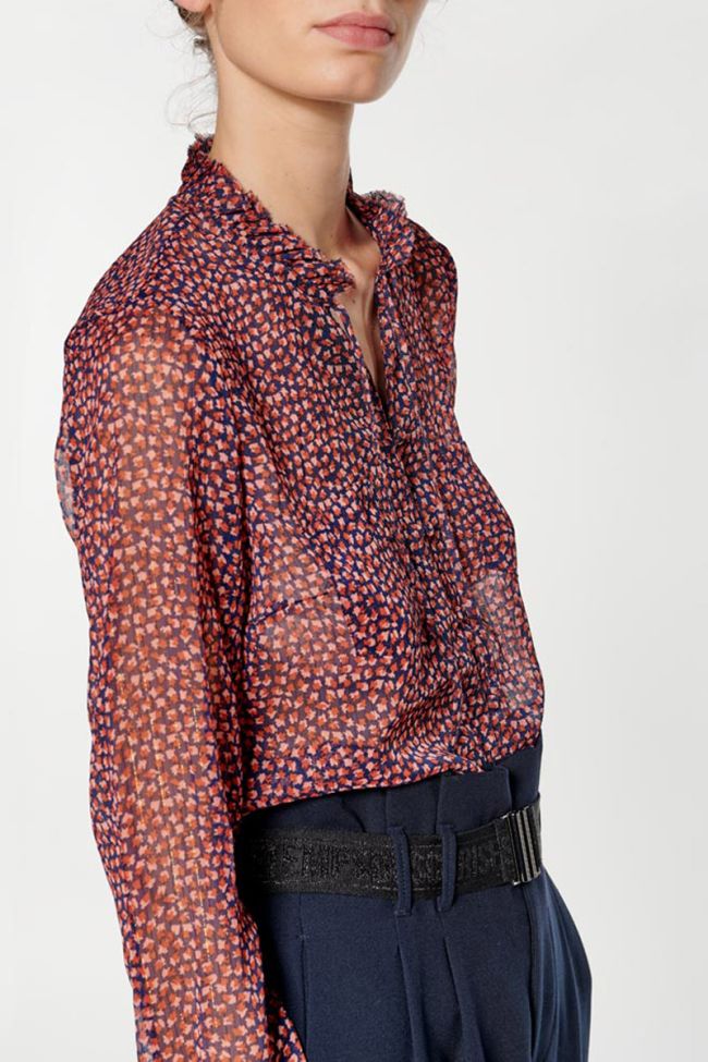 Pink and blue patterned Ribble blouse