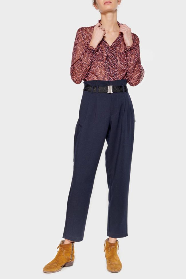 Pink and blue patterned Ribble blouse