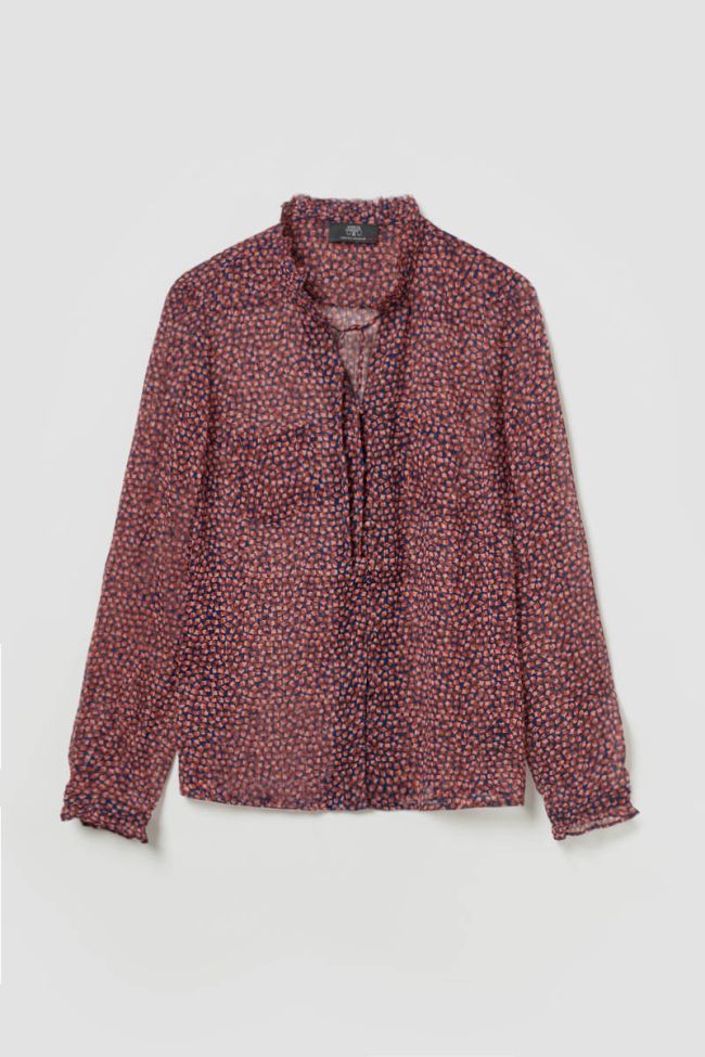 Pink and blue patterned Ribble blouse