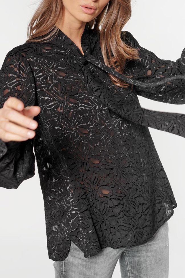 Black jacquard Rozen blouse