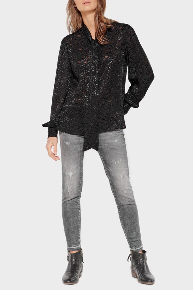 Black jacquard Rozen blouse