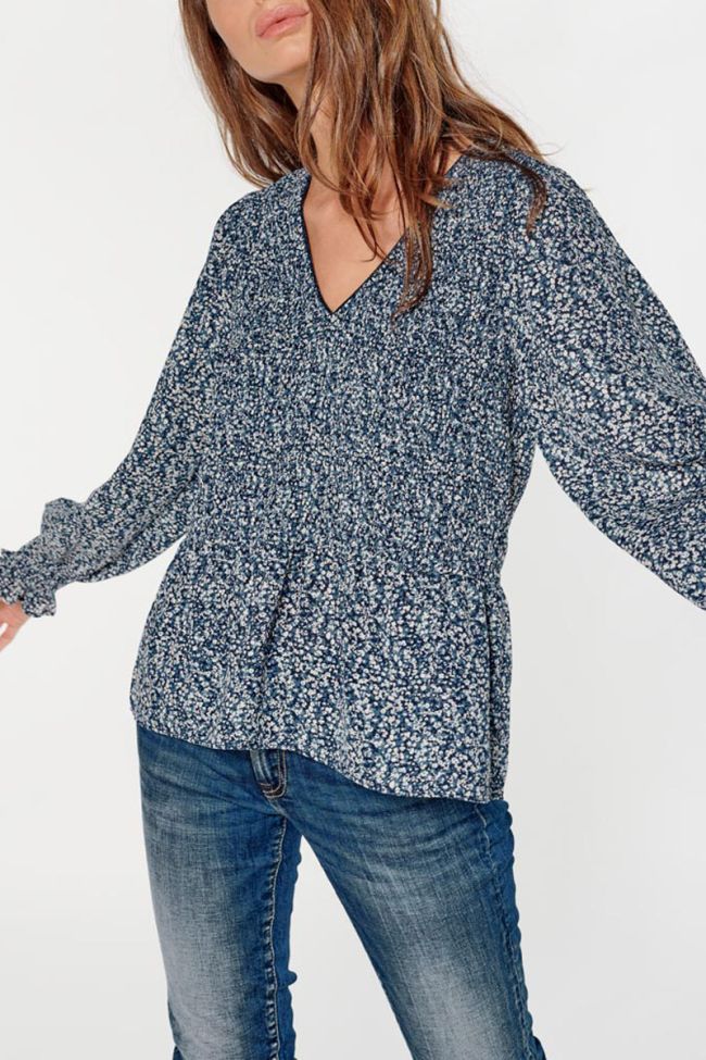 Blue floral Song blouse