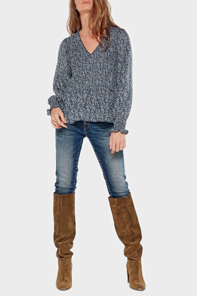 Blue floral Song blouse