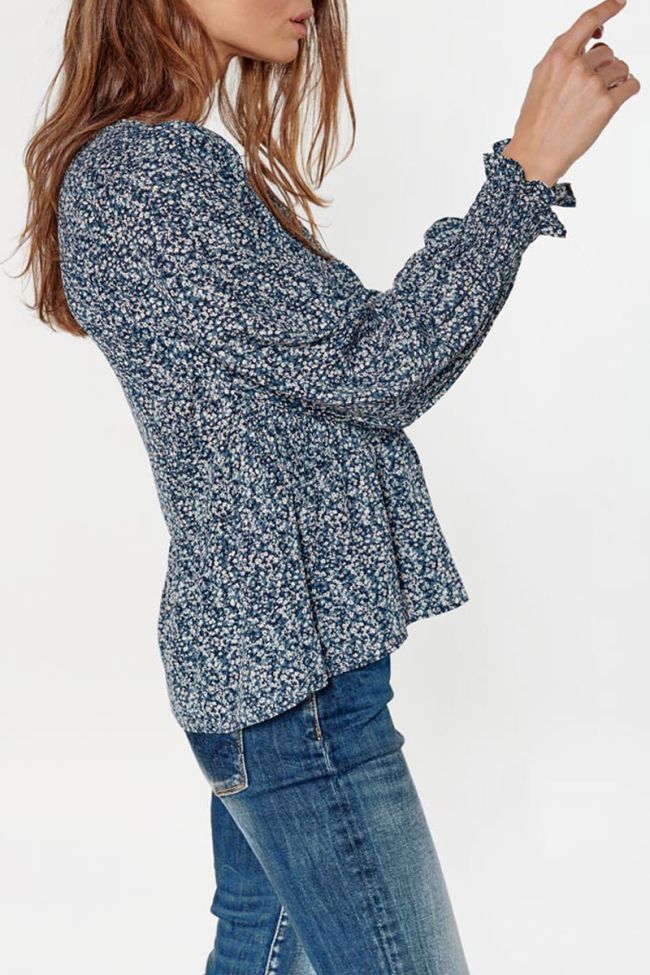 Blue floral Song blouse