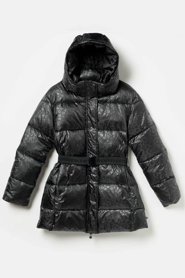 Mid-length black Twister down jacket