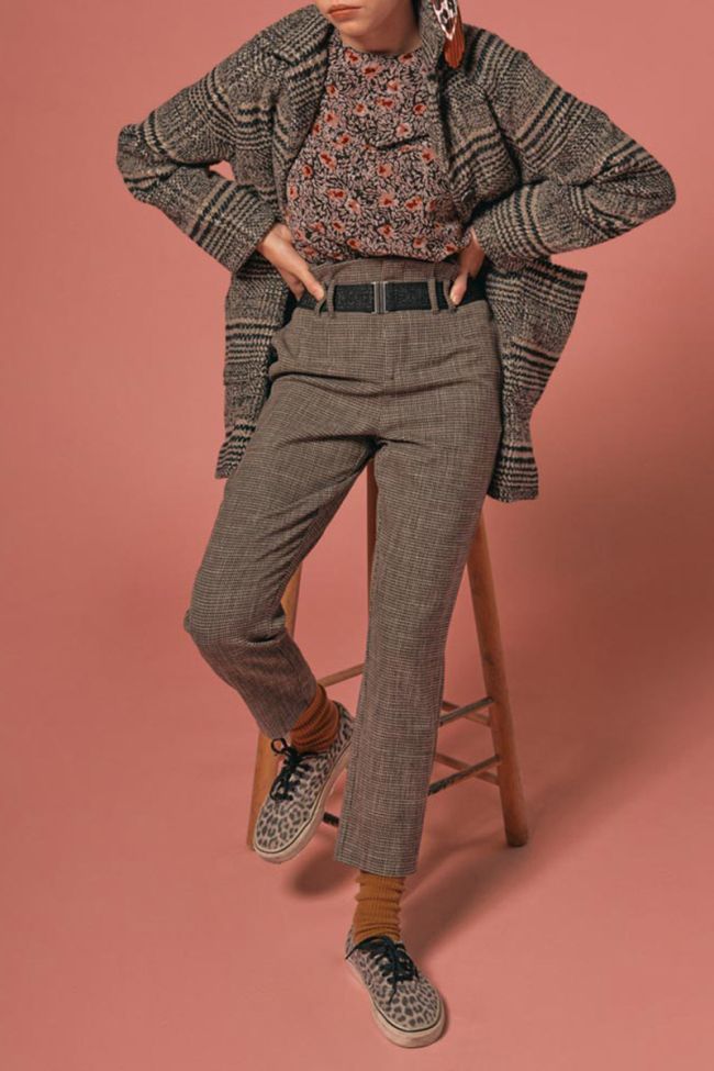 Brown checked Darlengi coat