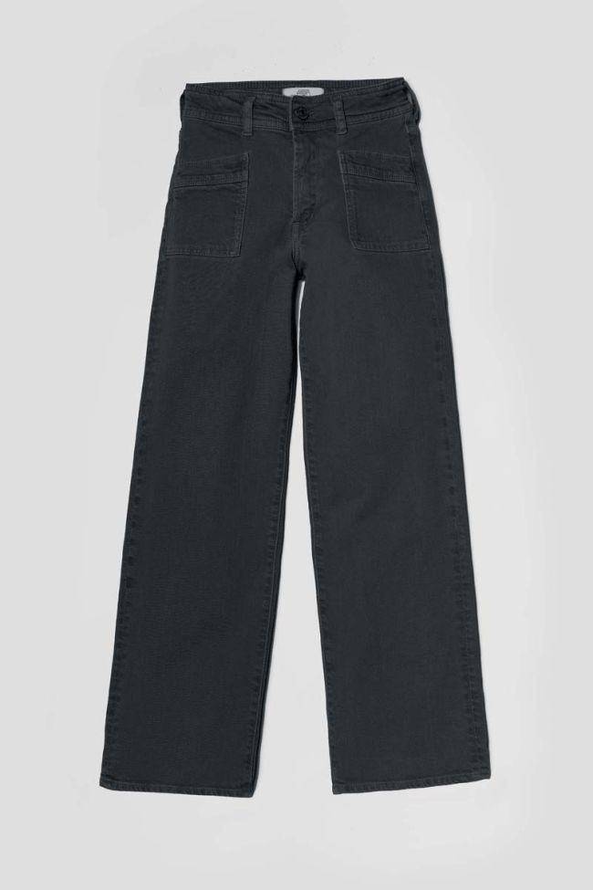 Straight-legged charcoal grey Sispo jeans