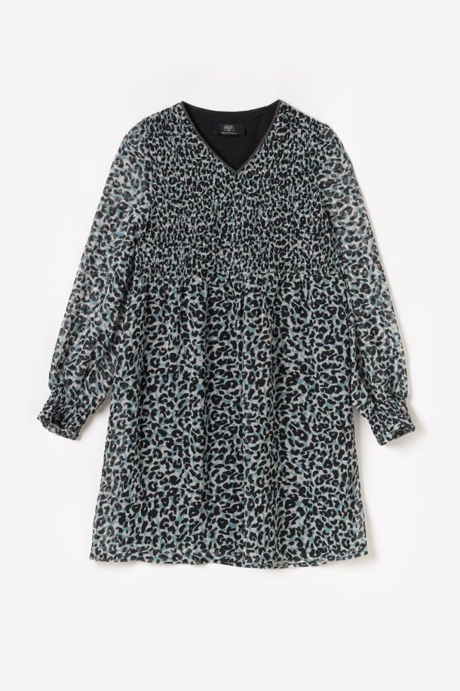 Blue leopard Somonagi dress