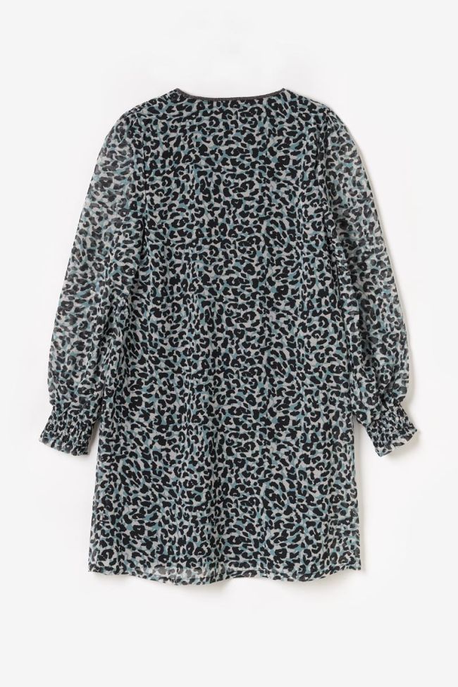 Blue leopard Somonagi dress