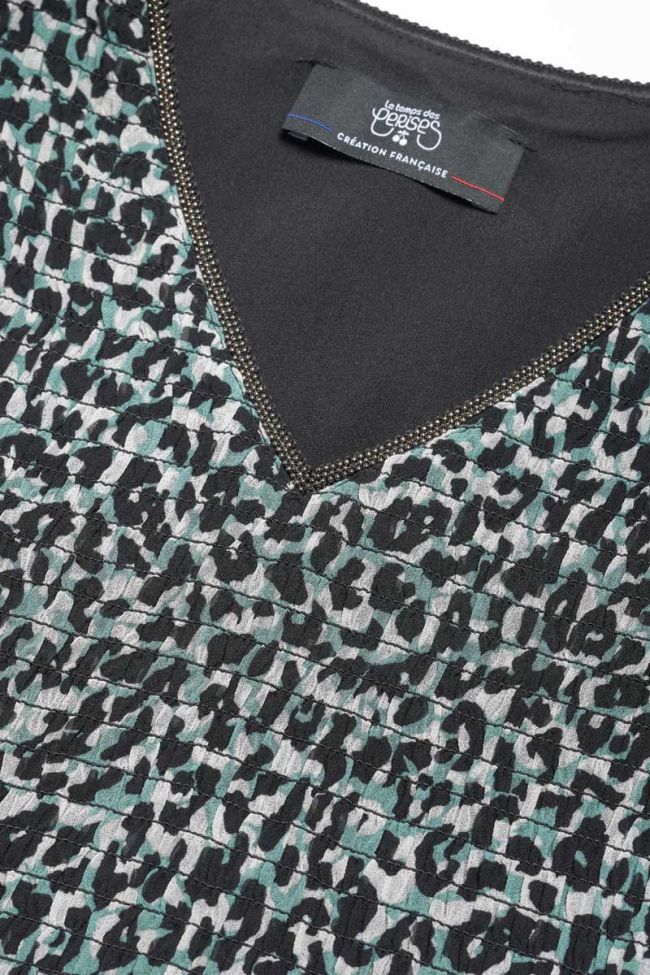 Blue leopard Somonagi dress