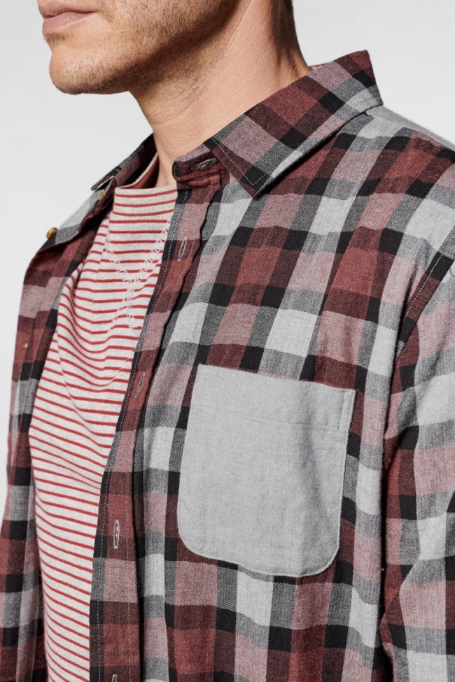 Checked burgundy and grey Balf shirt