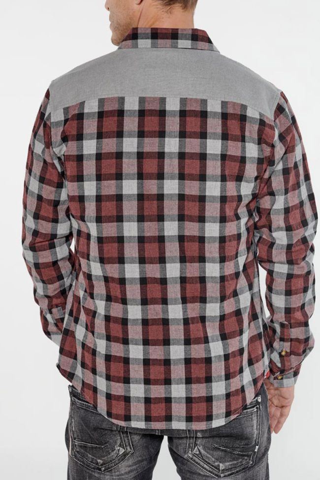 Checked burgundy and grey Balf shirt