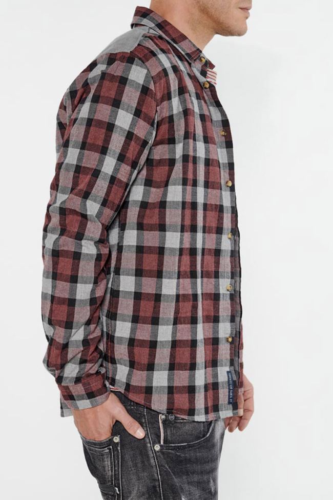 Checked burgundy and grey Balf shirt