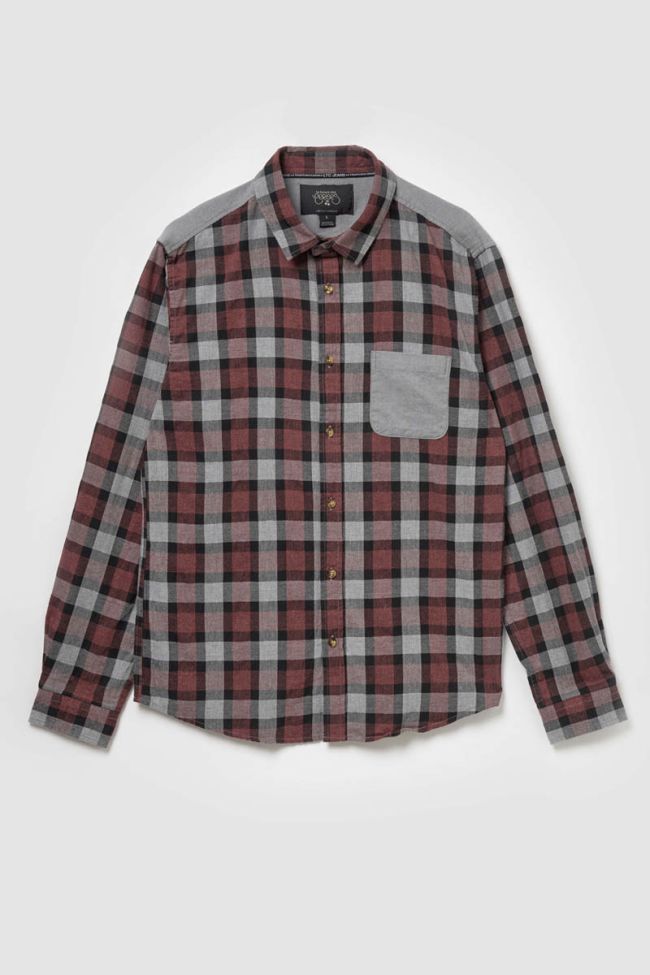 Checked burgundy and grey Balf shirt