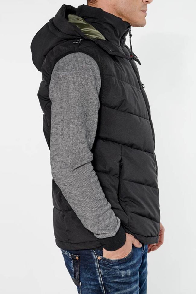Black sleeveless Bizor down vest