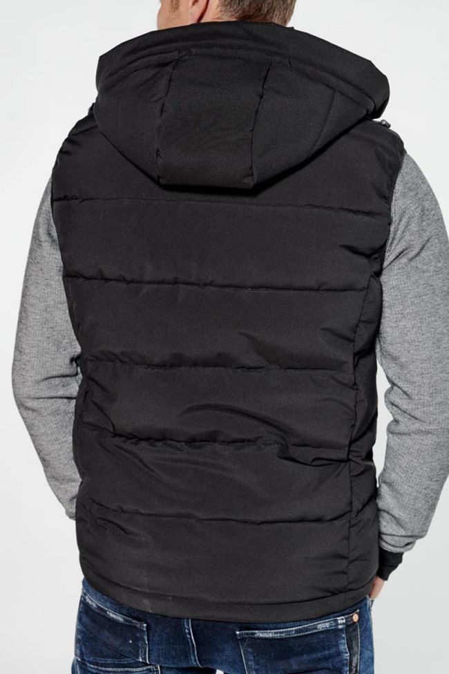 Black sleeveless Bizor down vest