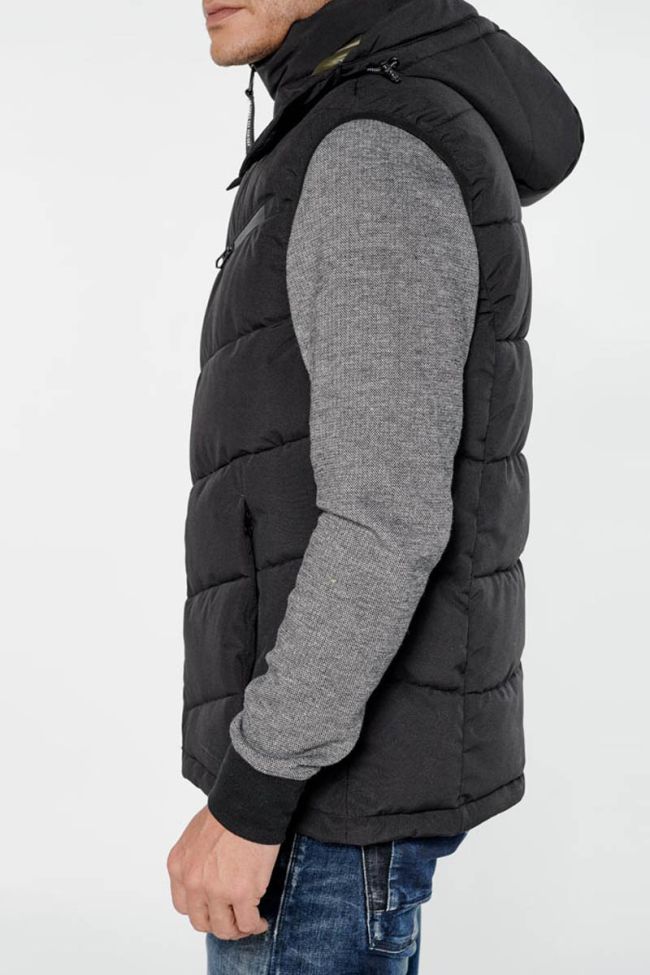 Black sleeveless Bizor down vest