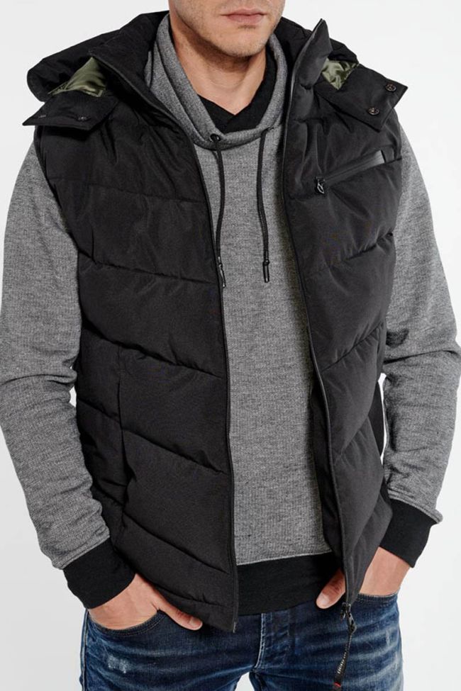 Black sleeveless Bizor down vest