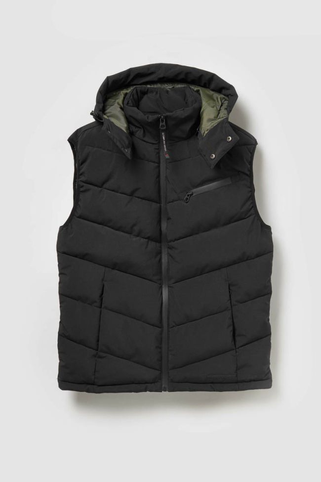 Black sleeveless Bizor down vest