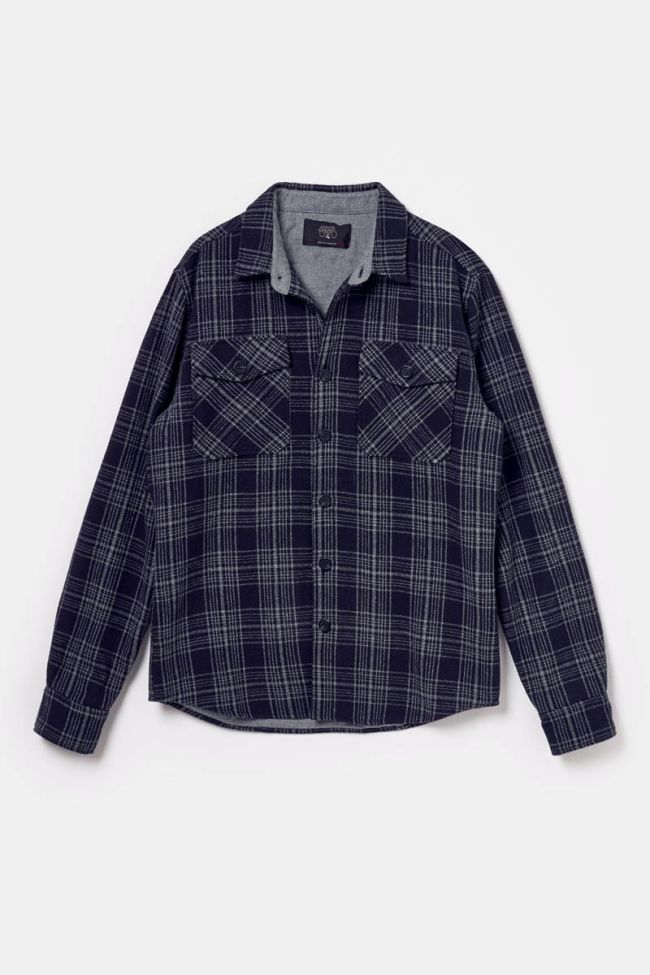 Navy blue checked Galb overshirt