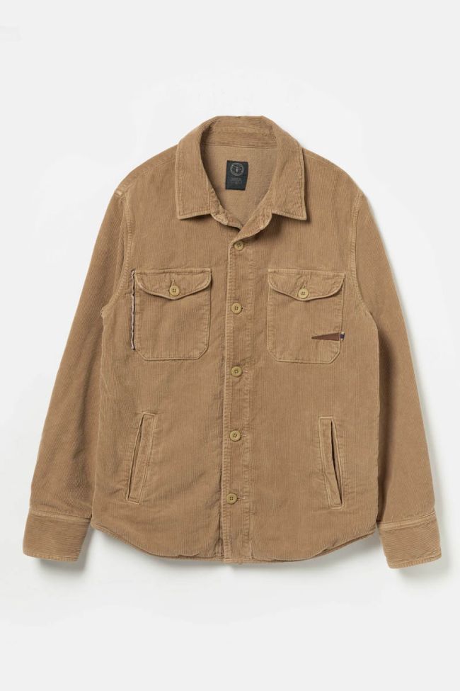Camel velvet Mank overshirt
