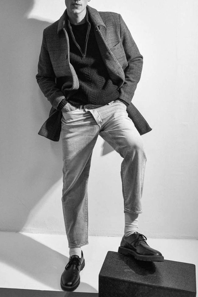 Grey and black checked Medil coat