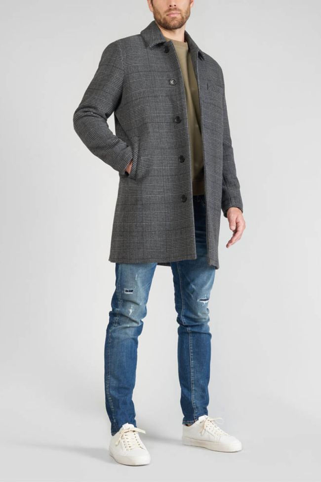 Grey and black checked Medil coat
