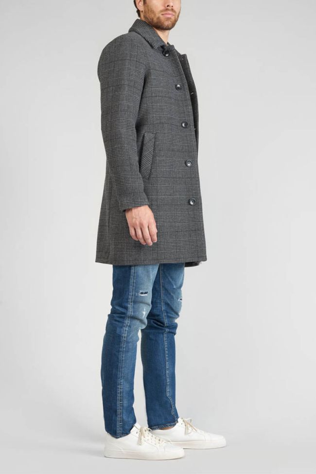 Grey and black checked Medil coat
