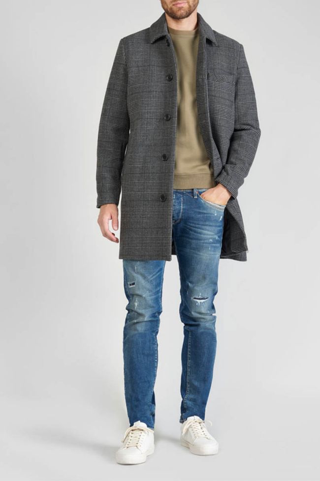 Grey and black checked Medil coat