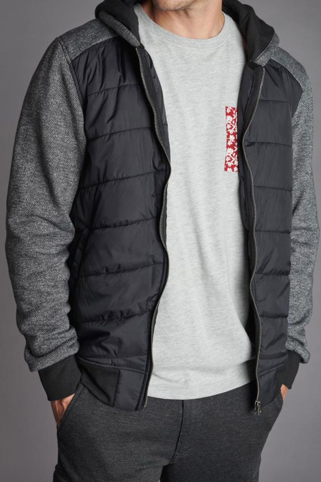 Dual material black and grey Mestre hoodie