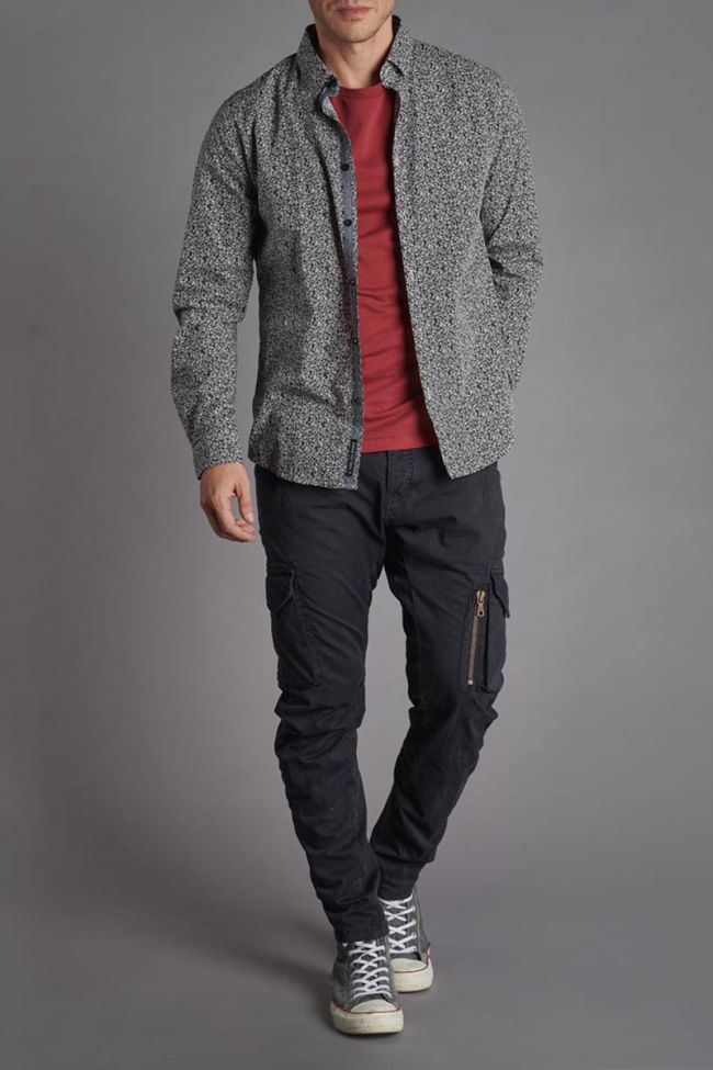 Black floral Navel shirt