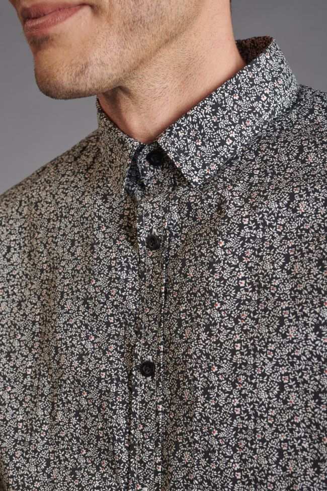 Black floral Navel shirt