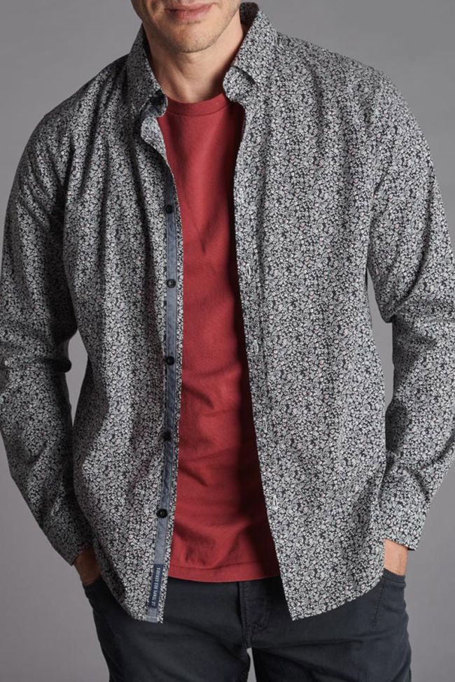 Black floral Navel shirt