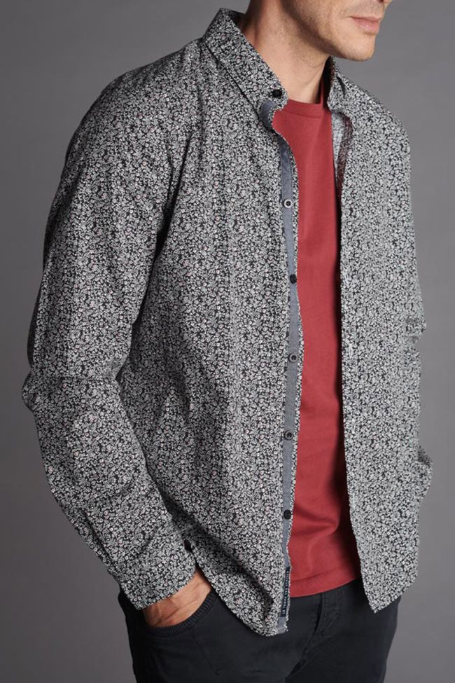 Black floral Navel shirt