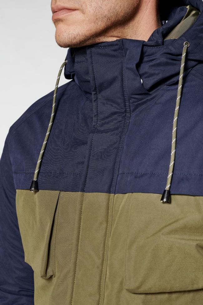 Khaki and navy blue Norel parka