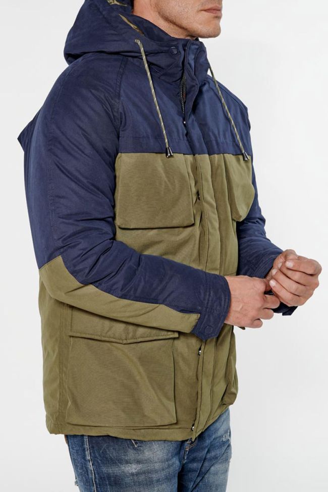 Khaki and navy blue Norel parka
