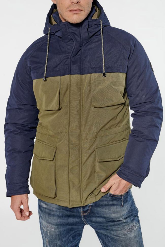 Khaki and navy blue Norel parka