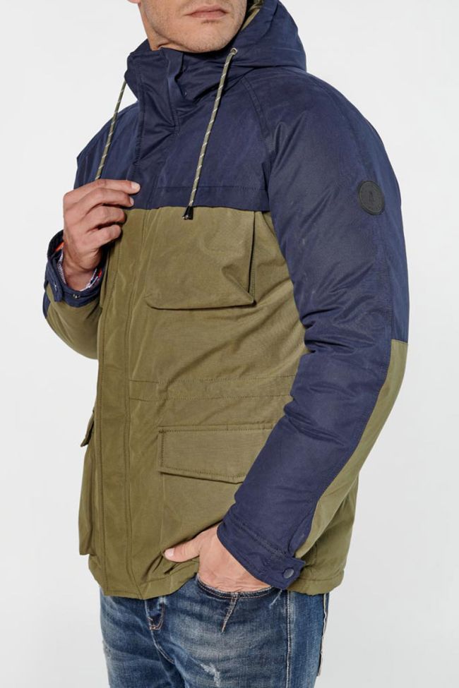 Khaki and navy blue Norel parka