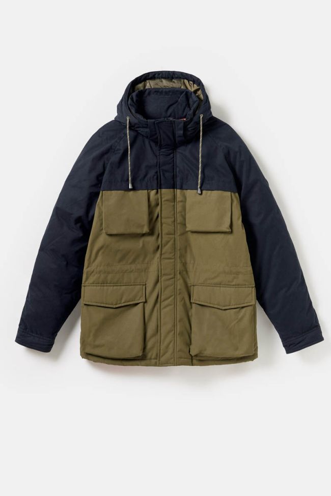 Khaki and navy blue Norel parka