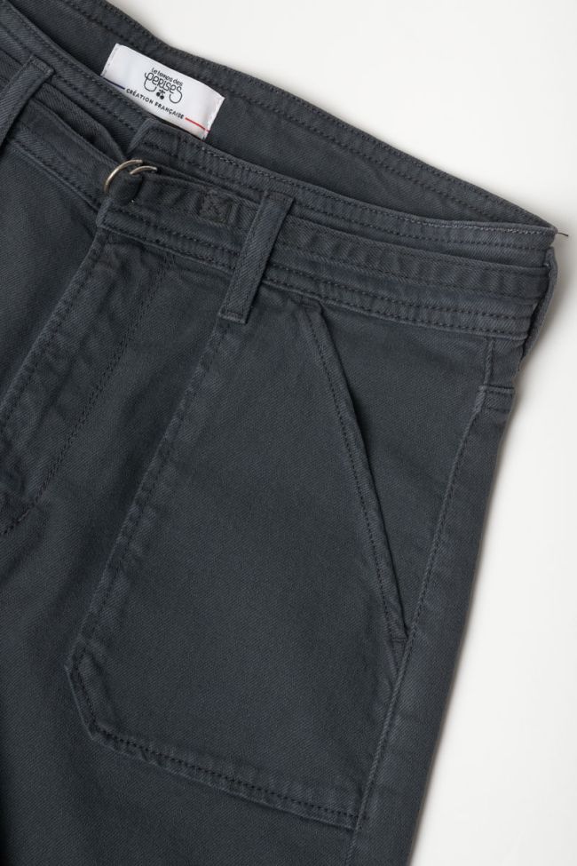 Charcoal grey straight-legged high-waisted Celou jeans