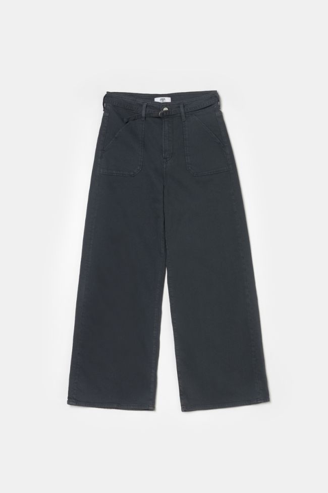 Charcoal grey straight-legged high-waisted Celou jeans