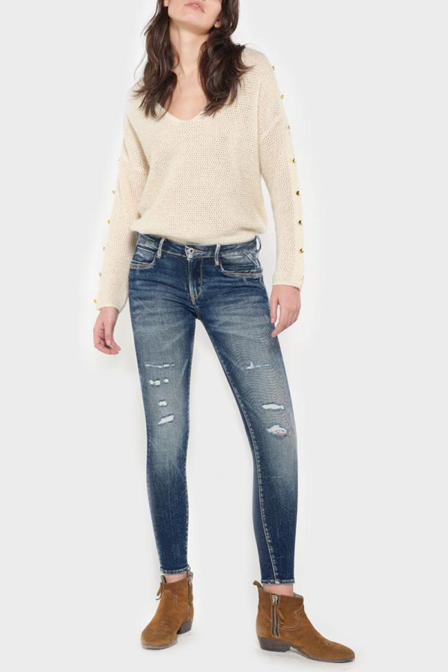 Tiapa power skinny 7/8th jeans destroy vintage blue N°2