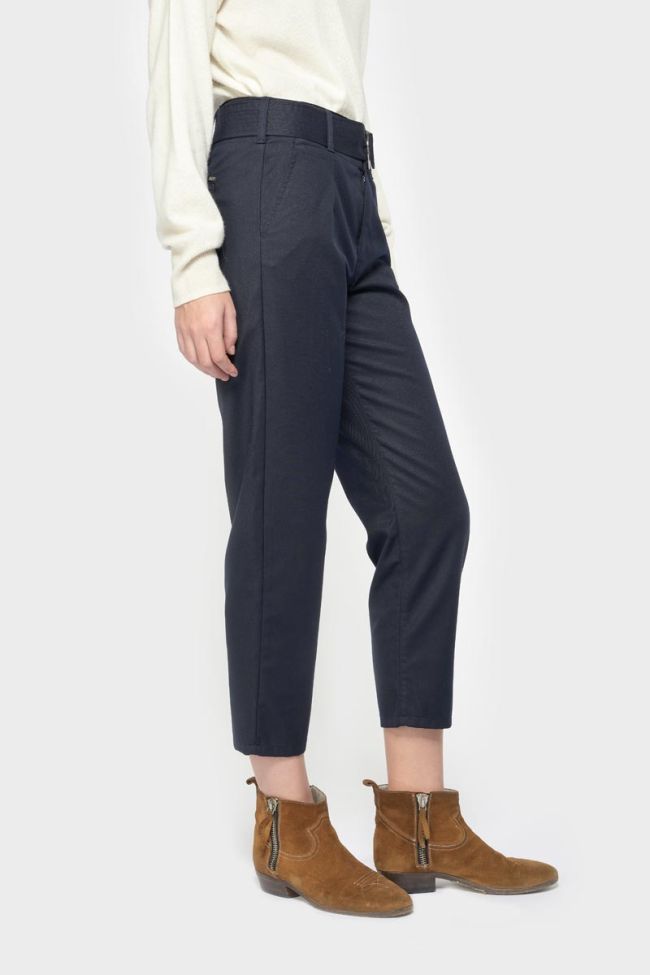 Glitter navy blue high-waisted Serena chinos