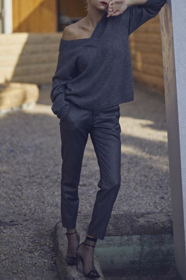 Shiny grey Vittoria trousers