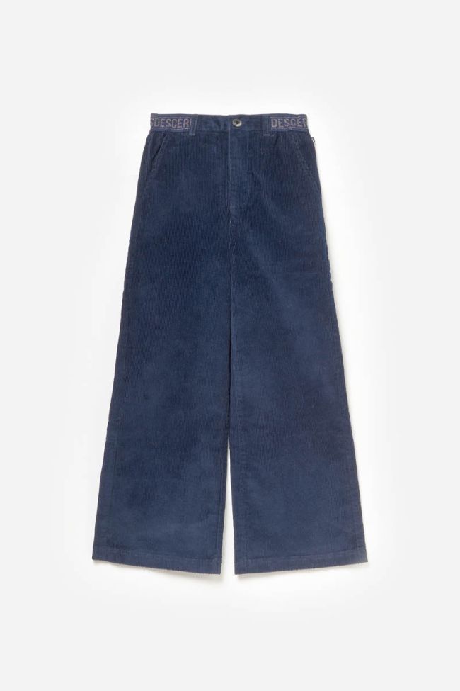 Navy blue corduroy high-waisted Millgi trousers