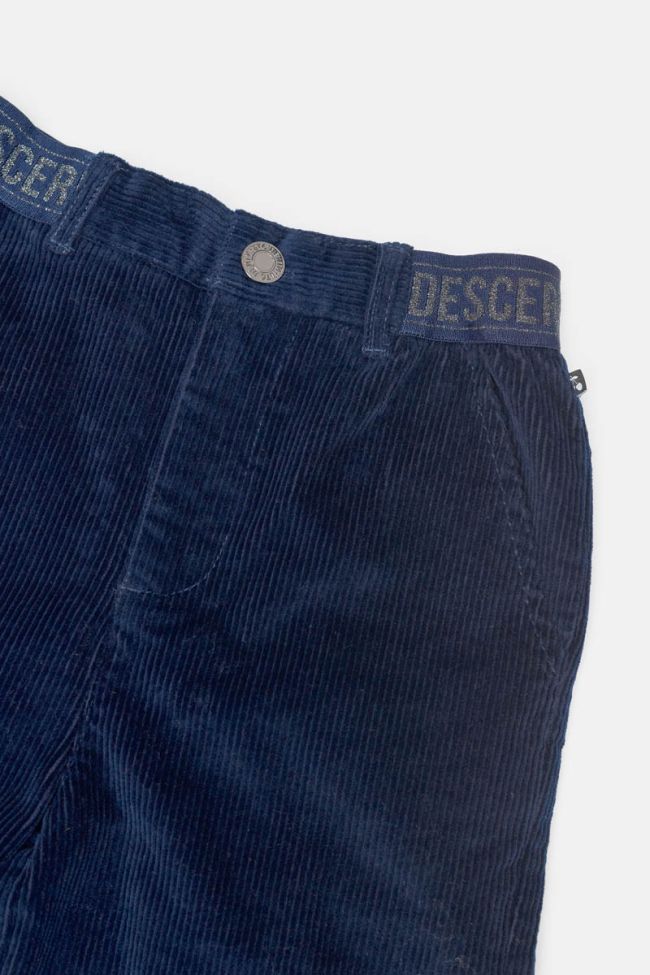 Navy blue corduroy high-waisted Millgi trousers